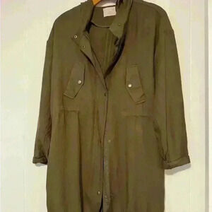 Love Tree Lightweight Olive Green Military Style Hooded Jacket Womens,Size M